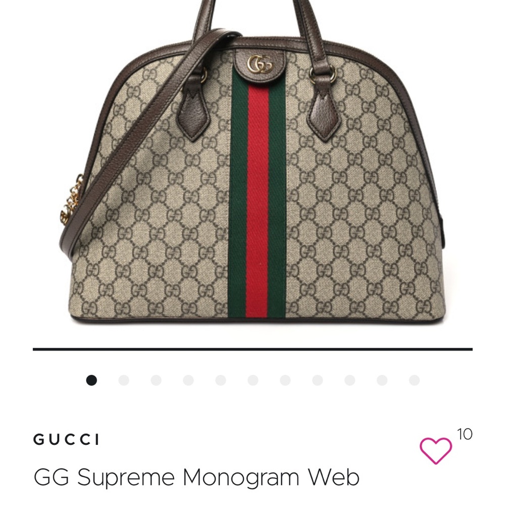 NWT Gucci GG Supreme Monogram Web Bag - Brown and Green